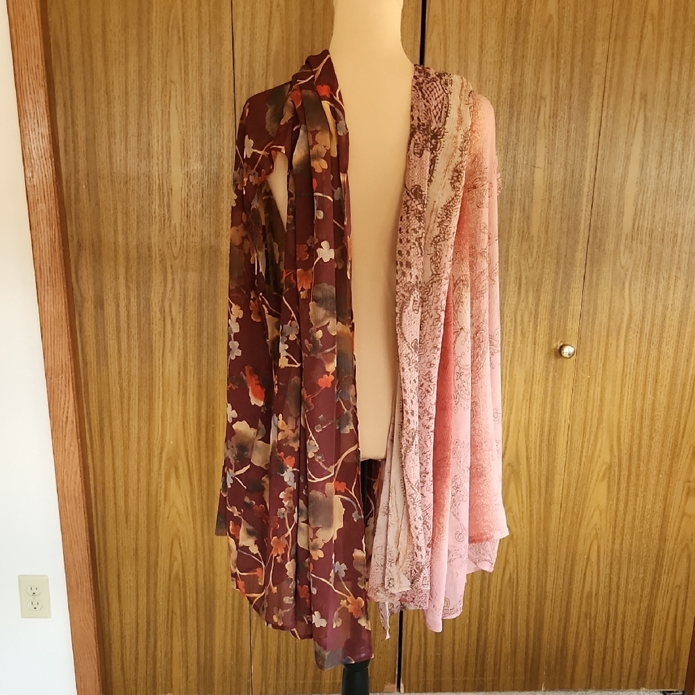 Coldwater Creek Floral and Lace Scarf Duo.